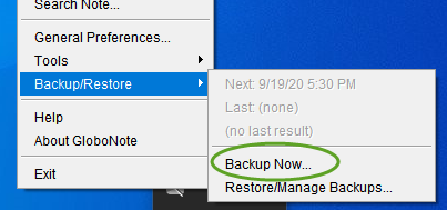 Backup manually