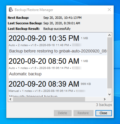 Backup Restore Manager