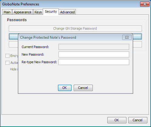 Change Note Password