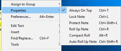 GloboNote note properties